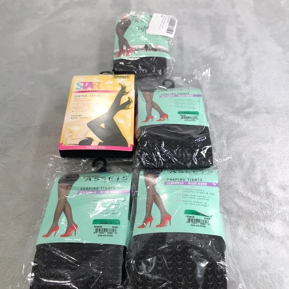 5 Pairs of Love your Assets & Spanx Shaping Tights Black Size L - Picture 1 of 12